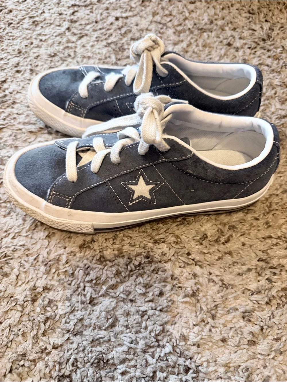Converse Kids Suede Sneakers in Blue and White